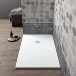 RECEVEUR DE DOUCHE EN RÉSINE 120X80 BLANC EFFET PIERRE | MUSE