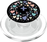 Colorful Heart Mandala Design for Mindfulness and Yoga PopSockets PopGrip for MagSafe