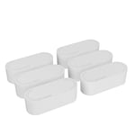 D-Line Cable Tidy Box 6-Pack, Hide & Conceal Extension Blocks, Cable Management Solution, TV Wire Tidy, Made from Electrically Safe ABS Material - 325mm (L) x 125mm (W) 115mm (H) - Small, White