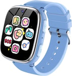 Montre Connectée Enfant - Montre Intelligente Pour Enfants Avec Appel Sos Jeux Pédomètre Caméras Musique Torche Reveil - Smartwatch Téléphone Enfants De 4 À 12 Ans Fille Garçon (Bleu)