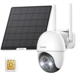 ieGeek 3G/4G LTE Cellular Solar Security Camera Outdoor Wireless with SIM Card, No WiFi 2K Battery CCTV Camera Systems,Unlimited Data Plan,Color Night Vision,Motion Detection,Memory Card/Cloud Storage