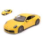 PORSCHE 911 CARRERA 4S 2019 YELLOW 1:24 Welly Auto Stradali Die Cast Modellino