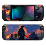 PlayVital Kit d'Autocollants de Protection pour Steam Deck OLED & LCD,Stickers Skin Vinyl pour Steam Deck OLED-Décision Héroïque