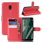 Nokia 1 Plus      Pu Wallet Case    [Red]