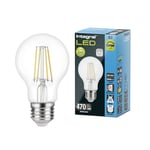 Integral Ampoule LED E27 GLS A60 Omni-filament Blanc Froid 4000K, 470LM, 3.4W (équivalent à 40W) non dimmable - Paquet de 2 - Efficace en énergie, Pour les chambres, les couloirs, les salons et plus