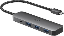 Hub Usb C,Adaptateur 4 Ports Usb C,Avec 3 Ports Usb 3.0,100 W Usb-C Pd(Compatible Thunderbolt 3),Pour Macbook Pro/Air,Ipad Pro/Air,Surface Go,Dell Xps,Pixelbook Et Plus D'Appareils De