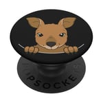 Joli kangourou dans un sac ventral PopSockets PopGrip Adhésif