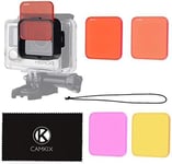 kit de filtre de lentille de plongée-Compatible avec GoPro Hero 4 Black,Silver,Hero+ LCD,Hero and 3+-Ce kit accentue et améliore les couleurs dans de vidéo et de photographie sous-marine