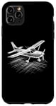 Coque pour iPhone 11 Pro Max Avion à hélice 3D Wireframe - Amoureux d'avion vintage