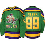 Herr Mighty Ducks 96 Charlie Conway 99 Adam Banks 33 Greg Goldberg Film Hockeytröja Grön 99 S