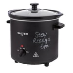 Salter 3.5L Chalkboard Slow Cooker – 3 Heat Settings, Dishwasher Safe Ceramic Pot, Keep Warm Function, Tempered Glass Lid, Cool Touch Handles, Family Sized Electric Cooker, Batch Cooking, EK6262