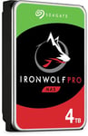 Seagate IronWolf Pro 4 TB ST4000NE001 NAS Internal Hard Drive, CMR 3.5 Inch, SATA 6 Gb/s 7,200 RPM, 256 MB Cache, for RAID Network Attached Storage (Renewed)