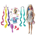 Barbie Cheveux Fantastiques Poupée Blonde Aux Longs Cheveux Brillants Avec 2 Serre-têtes Fantaisie Et Accessoires, Jouet Pour Enfant, GHN04