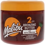 Malibu Fast Tanning Water Resistant SPF 2 Bronzing Body Butter with Beta Carote