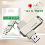 Metal U Disk 2 In 1 Rotatable 64Gb Type C Dual Port Metal Usb Flash Drive Fo LSO