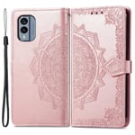 Mandala Nokia X30 Flip Fodral - Roséguld Rosa