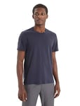 Icebreaker - Hommes Natural Blend Central Classic Slim Fit T-Shirt - pour Tous Les Jours, la Gym et l'entraînement - Midnight Navy, M