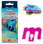 Minky Suregrip Hanger Hook Clothes Line Washing Line Hanging Drying - Pack Of 12