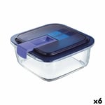 Boîte à lunch hermétique Luminarc Easy Box Bleu verre [6 Unités] [1,22 L]