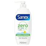 Sanex - Pompe Gel douche Zéro Baby Kids - Sans savon - Pour les peaux délicates - 700ml