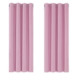 Deconovo Rideaux Occultants Isolant Thermique Anti Froid, Design Moderne à Oeillets, Rideaux pour Chambre Fille, 117x183 CM (Largeur x Hauteur), Rose, 2 Pièces