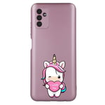 Coque rose pour Galaxy A54 5G licorne coeur kawaii I love you