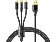 Mcdodo Usb Cable 3In1 Usb To Usb-C/Lightning/Micro Usb Cable, Mcdodo Ca-3330, 1.2M (Black)