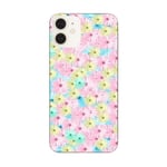 Coque Iphone 12 MINI fleur fluo