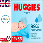 Huggies Pure Baby Wipes 12 Packs 672 Wipes Total Natural Wet Wipes for Sensitive