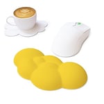 ZIYOU LANG Cloud Souris Repose-Poignet pour Clavier, Wrist Rest Support De Poignet Ergonomique pour Tapis De Souris Avec Sous-Verre, Repose-Mains pour Ordinateur, Ordinateur Portable, Souris-Jaune