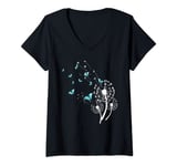 Womens Dandelion and butterfly design for women dandelion V-Neck T-Shirt