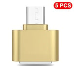 Mini Câble Usb 3.0 Otg Type C Vers Usb 3.0,Adaptateur Convertisseur Pour Xiaomi Huawei Smartphone Ordinateur Portable Pc,Disque U Otg Abrters,5 Pièces - Type 5pcs Gold