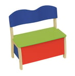 roba Banc-Coffre à Jouets 2 en 1 pour Enfant en Bois - Banc de Rangement - Fermeture Douce - Multicolore