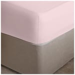 Drap-Housse en Percale très Profond pour lit Double - 16/40 cm - 180 Fils - Infroissable en Polycoton - Rose