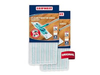 Leifheit Lot de 2 housses lave-sol Clean Twist M Ergo micro duo, housse de rechange microfibres, housse pour balai à plat nettoyante et absorbante, housse polyvalente tous sols, housse double fibre