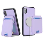 Ｈａｖａｙａ for Coque iPhone X Compatible avec Magsafe Etui für iPhone XS avec Porte Cartes détachable Coque Portefeuille Cuir pour Femmes et Hommes- Violet