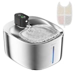 Fontaine a Eau Chat INOX sans Fil en Acier, 4L Fontaine pour Chat avec Capteur Automatique, Ultra Silencieux avec Batterie 4000 mAh, Disponible pour Les Animaux de Petite et Moyenne Taille-FS10PROB