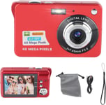 Appareil Photo Numérique 4K,Appareil Photo Fhd 48Mp Vlogging Camera,Appareil Photo Numérique Anti-Tremblement 8X Zoom Avec Écran Lcd 2,7 Pouces C3 48 Rouge