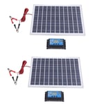 2X Chargeur de Batterie Panneau Solaire 30W 12V + Contrôleur 40A pour Camping-Car