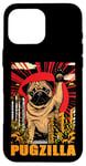 Coque pour iPhone 16 Pro Max Retro Pug Pugzilla Funny Dog Lover Japanese Movie Poster