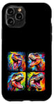 Coque pour iPhone 11 Pro Dinosaure T Rex Pop Art Dessin Coloré Peinture