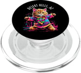 Desert Hills Arizona Dancing Cat Colorful Cute Kitty Design PopSockets PopGrip for MagSafe