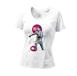 T-Shirt Femme Col V Ronaldinho Vintage Footballeur Foot Star