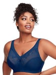 Glamorise Magiclift Non Wire Minimizer Bra - Blue, Blue, Size 46H, Women