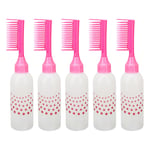 5pcs Hair Dye Comb Bottles Root Comb Color Applicators Dye Dispensing Pink B SG5