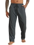 Halfword Pantalons de Sport Homme Jogging Loisirs Pantalon Survêtement Coupe Ample Poches Course à pied Gris Foncé L