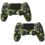 2 Pcs PS4 DoubleShock Trådlös för Play-station 4 camouflage grön 2 Pcs camouflage green