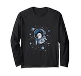 Cute Penguin Astronaut in Space Adventure Apparel Long Sleeve T-Shirt