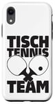 Coque pour iPhone XR Équipe de tennis de table avec inscription en allemand et raquette de tennis de table
