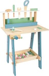 Small Foot 11375 Établi Nordique en Bois, Jeu de rôle avec Accessoires en Couleurs clairs, à partir de 3 Ans Jouets, Multicolore